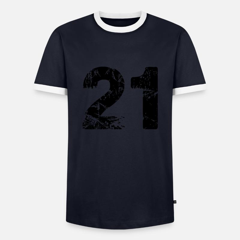 21 - Men's Ringer Shirt - navy/white 