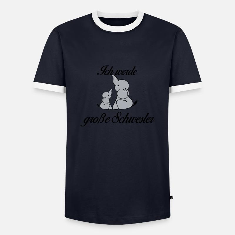 Große Schwester - Männer Kontrast-T-Shirt - Navy/Weiß 