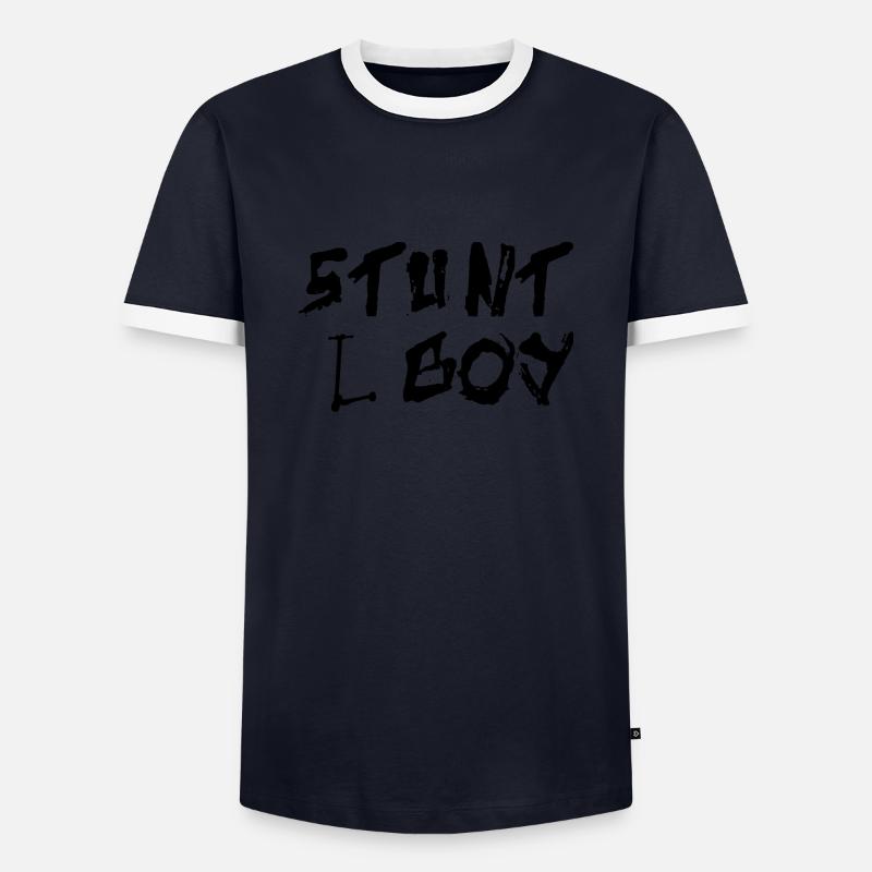 E-Scooter Roller Scooter - Männer Kontrast-T-Shirt - Navy/Weiß