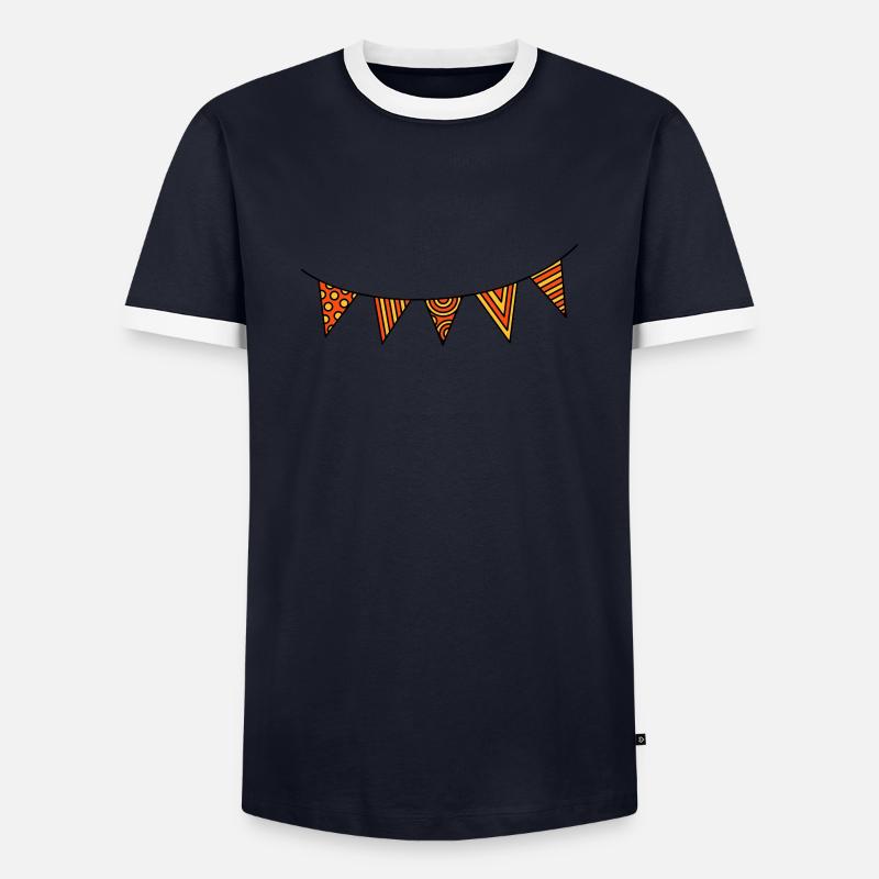 Pennant chain three-colour - Men's Ringer Shirt - navy/white