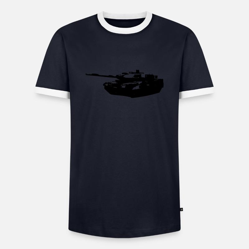 panzerleopard - Männer Kontrast-T-Shirt - Navy/Weiß 