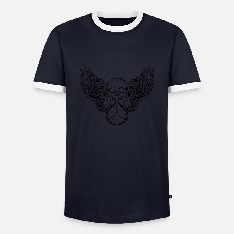 Schädel - Männer Kontrast-T-Shirt - Navy/Weiß 