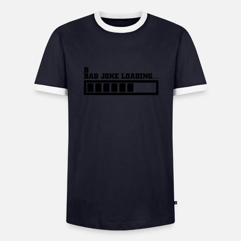 bad joker loading - Men's Ringer Shirt - navy/white 