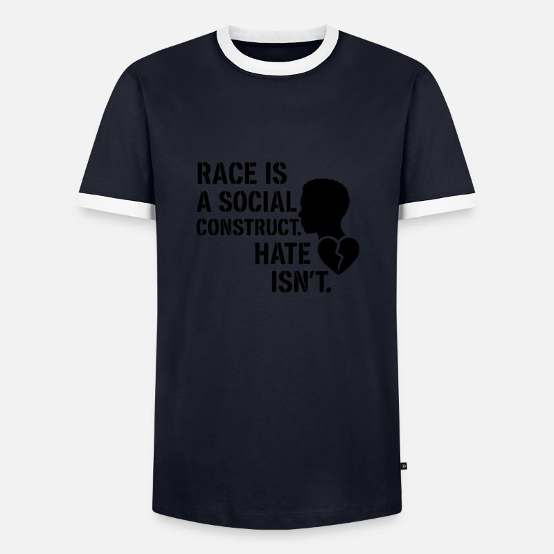 Hate is no social construct - Männer Kontrast-T-Shirt - Navy/Weiß