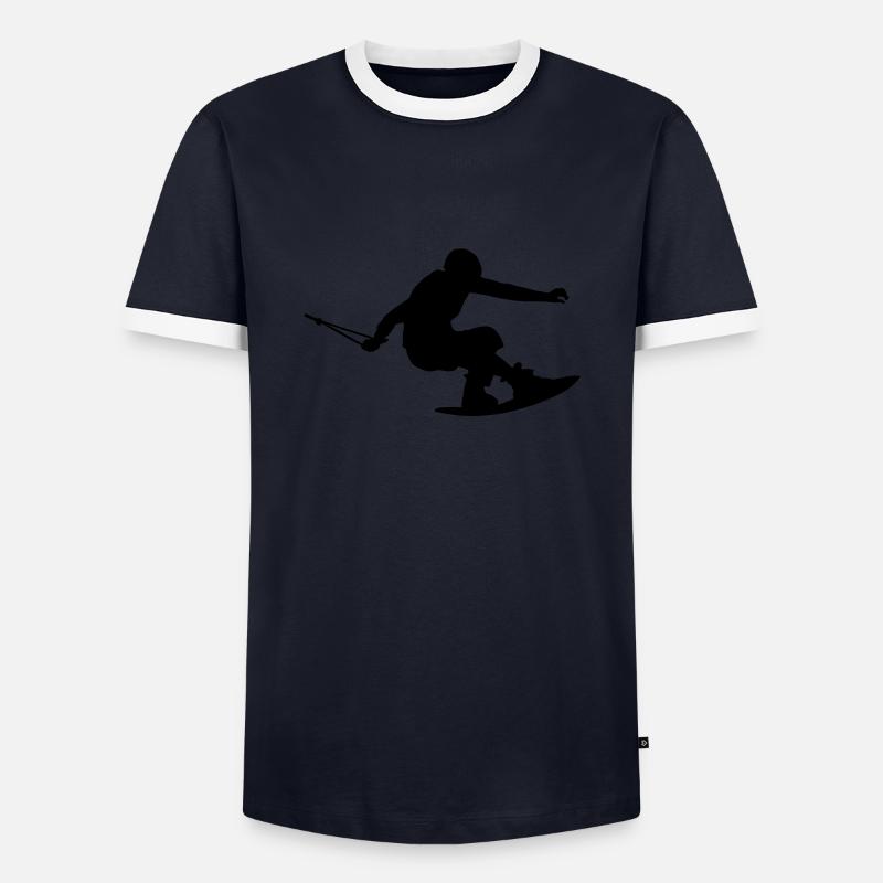 wakeboarder_15 - Men's Ringer Shirt - navy/white 