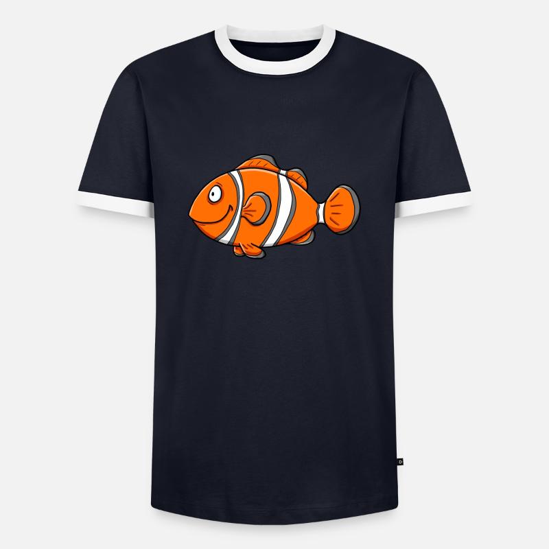 Clownfisch - Männer Kontrast-T-Shirt - Navy/Weiß 