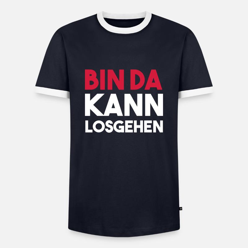 BIN DA can get started - Men's Ringer Shirt - navy/white