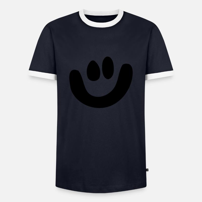 Smiley - Men's Ringer Shirt - navy/white 