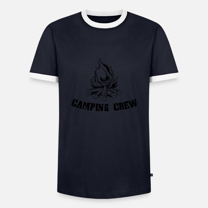 Campfire Camping Crew - Men's Ringer Shirt - navy/white 