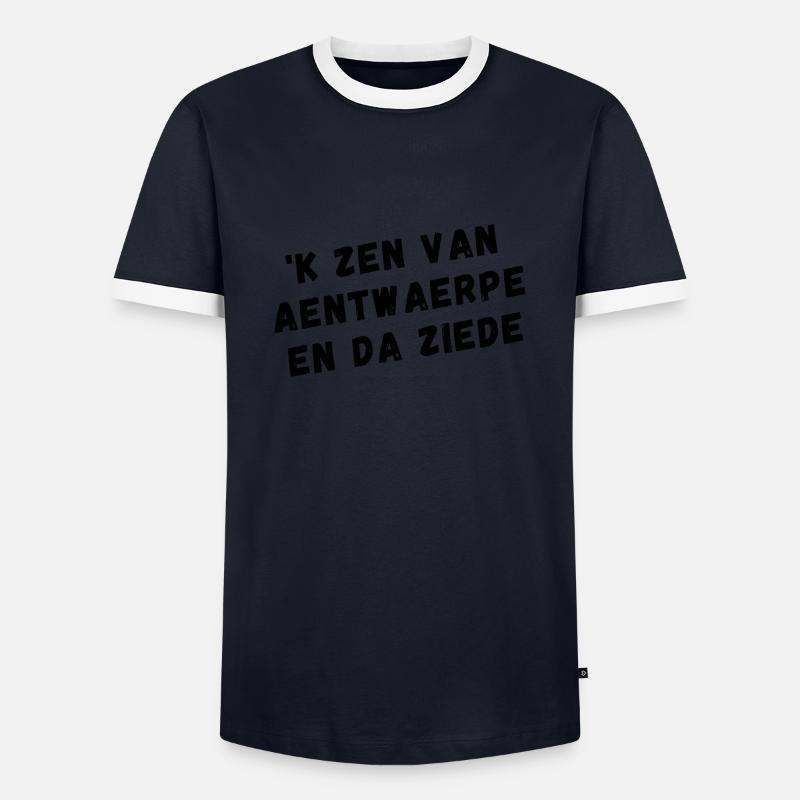 Antwerp dialect shirts - Men's Ringer Shirt - navy/white 