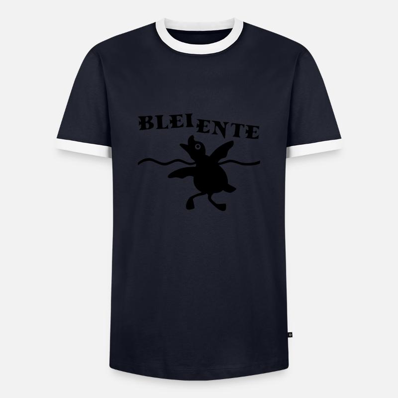 Bleiente - Männer Kontrast-T-Shirt - Navy/Weiß
