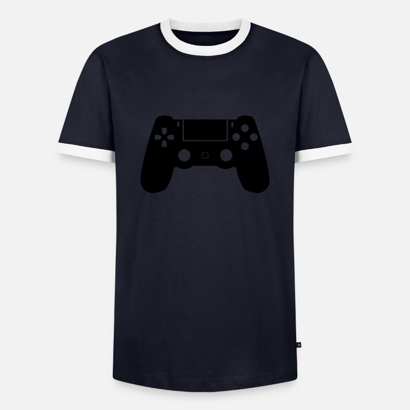 Controller - Männer Kontrast-T-Shirt - Navy/Weiß 