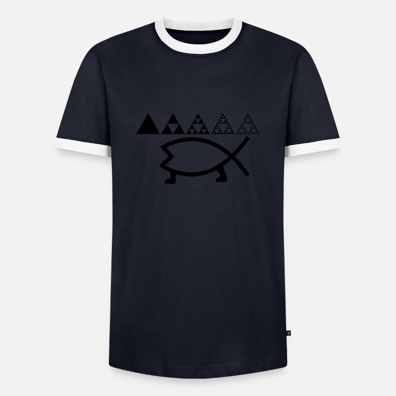 Evolution - Männer Kontrast-T-Shirt - Navy/Weiß