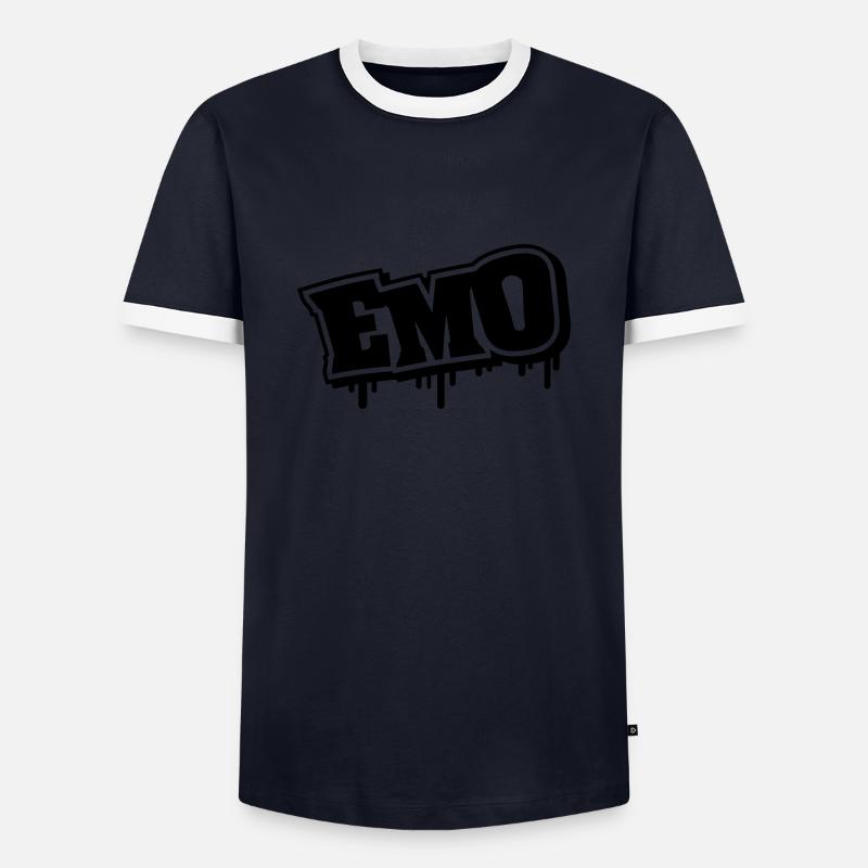 emo_graffiti_se1 - Men's Ringer Shirt - navy/white 