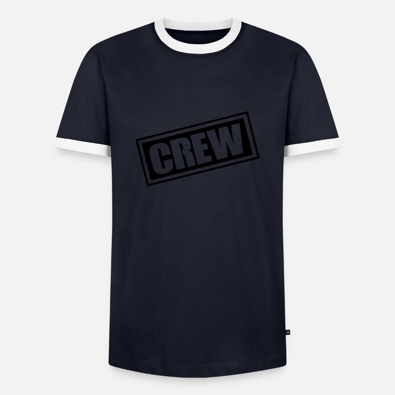 Crew - Männer Kontrast-T-Shirt - Navy/Weiß 