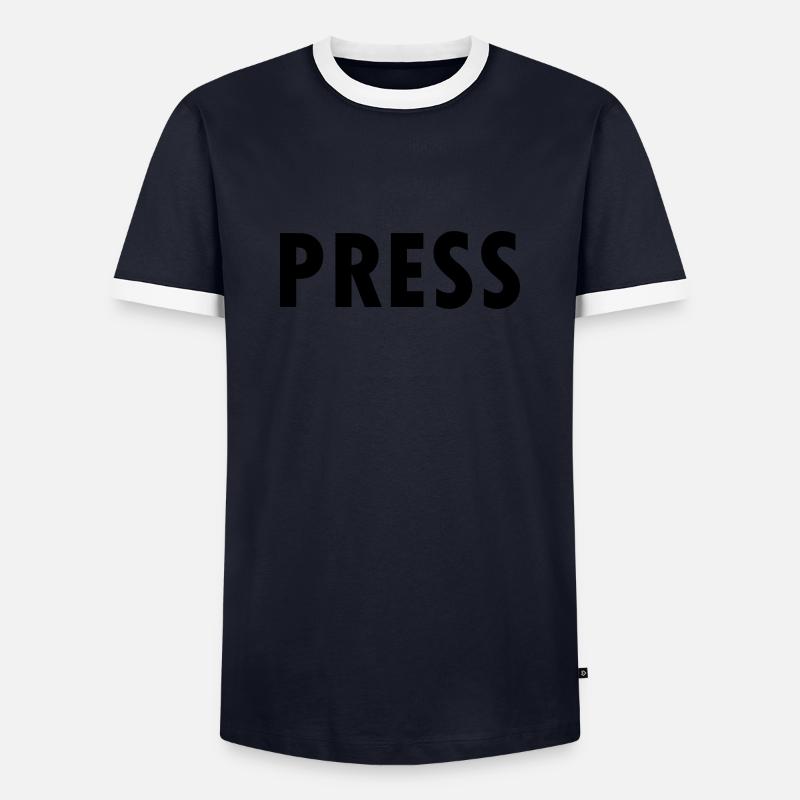 press - Männer Kontrast-T-Shirt - Navy/Weiß 