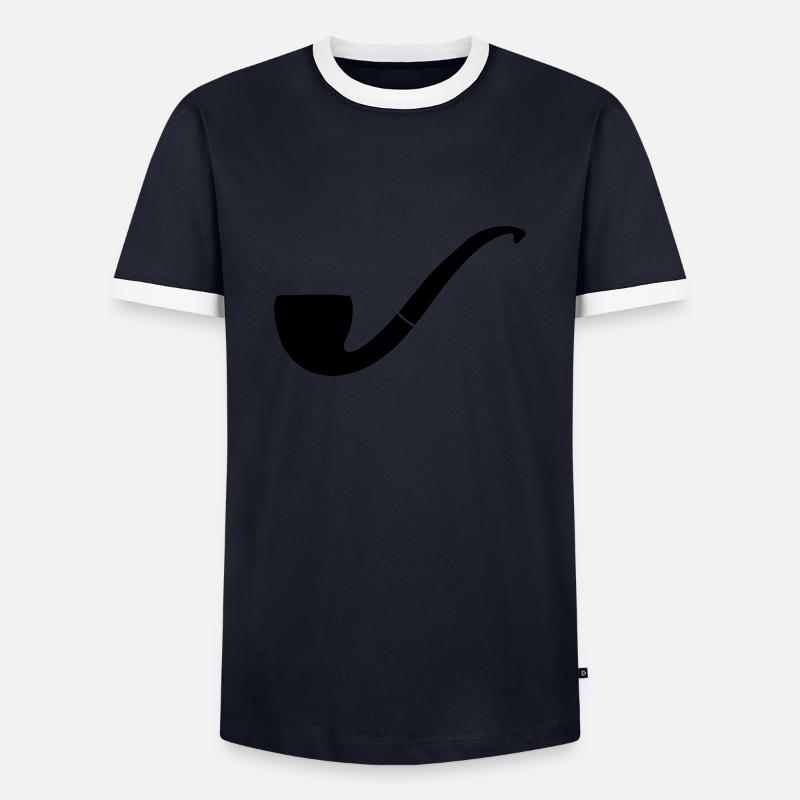 pipe - Männer Kontrast-T-Shirt - Navy/Weiß