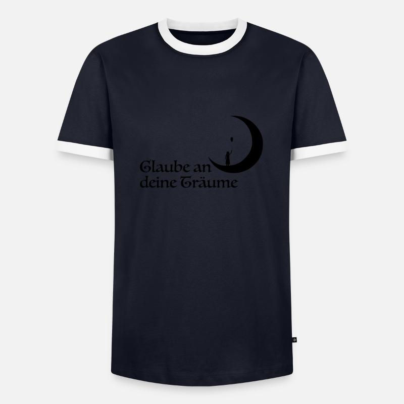 Glaube - Männer Kontrast-T-Shirt - Navy/Weiß 