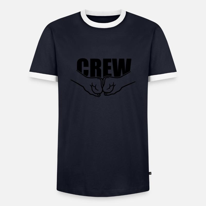 Faustschlag Crew Team - Männer Kontrast-T-Shirt - Navy/Weiß 