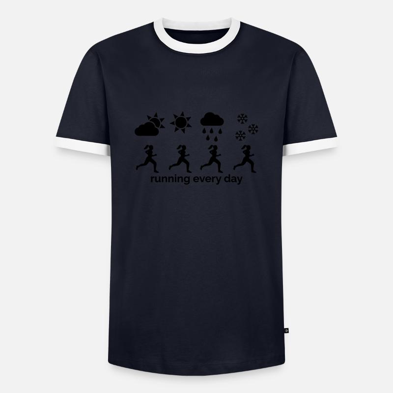 Running every day - Männer Kontrast-T-Shirt - Navy/Weiß