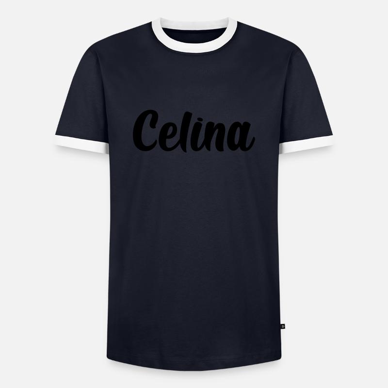 Celina - Männer Kontrast-T-Shirt - Navy/Weiß
