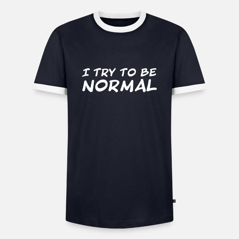 normal - Männer Kontrast-T-Shirt - Navy/Weiß 