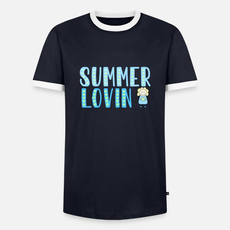 Summer lovin - Männer Kontrast-T-Shirt - Navy/Weiß 