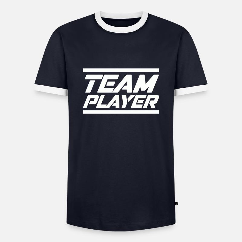 team player - Männer Kontrast-T-Shirt - Navy/Weiß