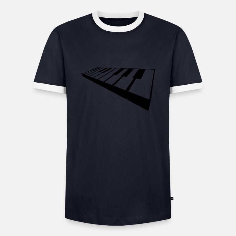 keyboard - Men's Ringer Shirt - navy/white 