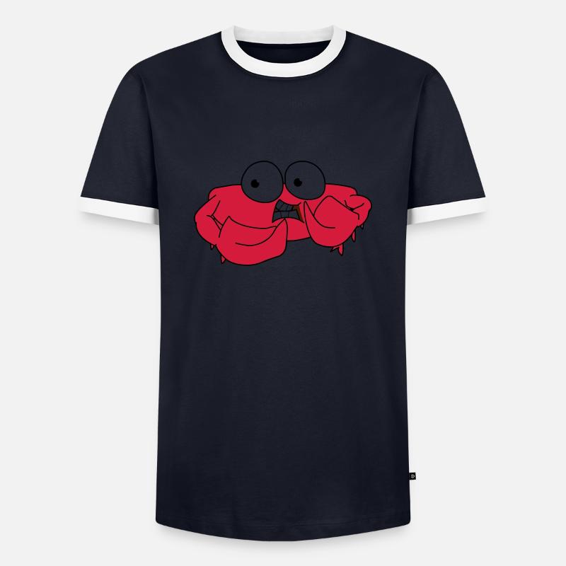 crab - Men's Ringer Shirt - navy/white