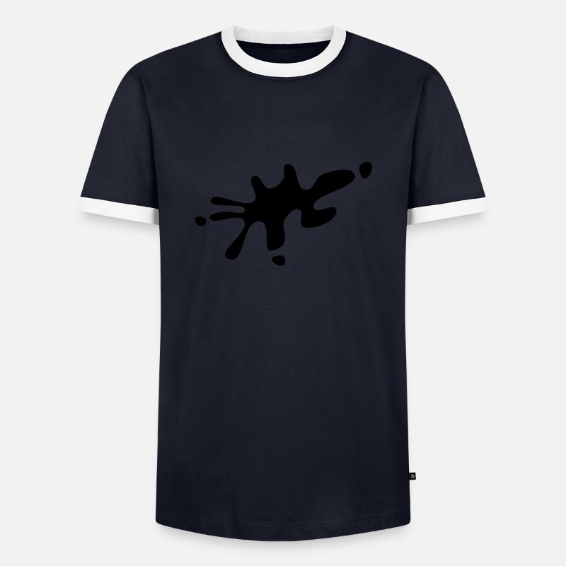 Fleck - Männer Kontrast-T-Shirt - Navy/Weiß 