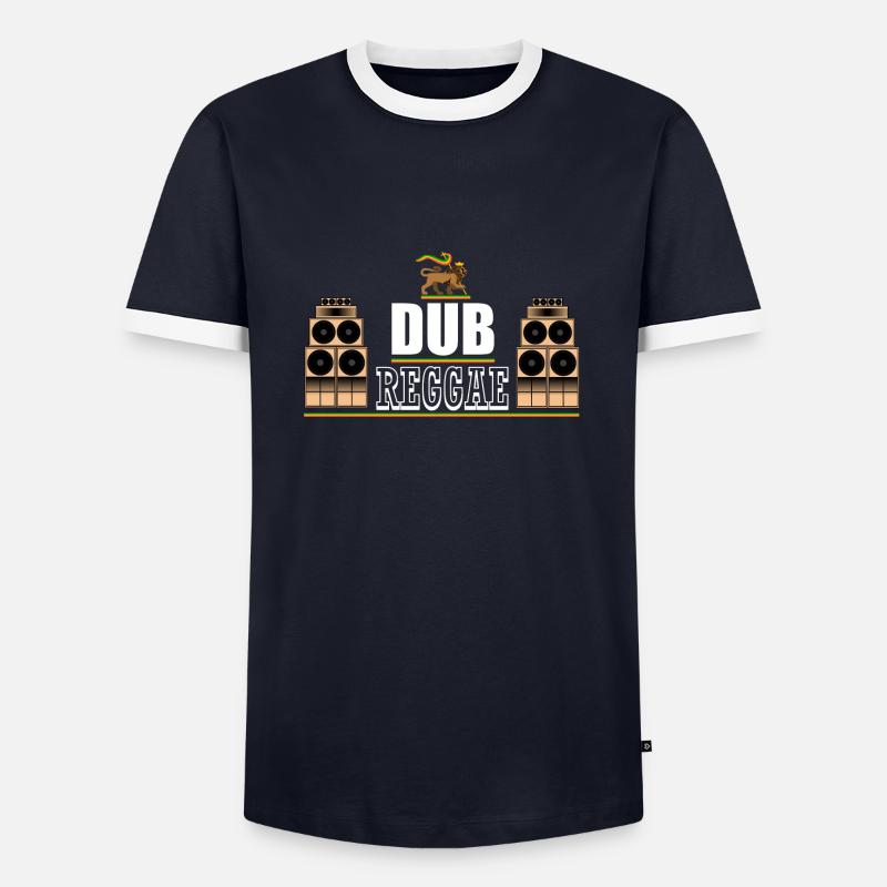Löwe Dub Reggae - Männer Kontrast-T-Shirt - Navy/Weiß 