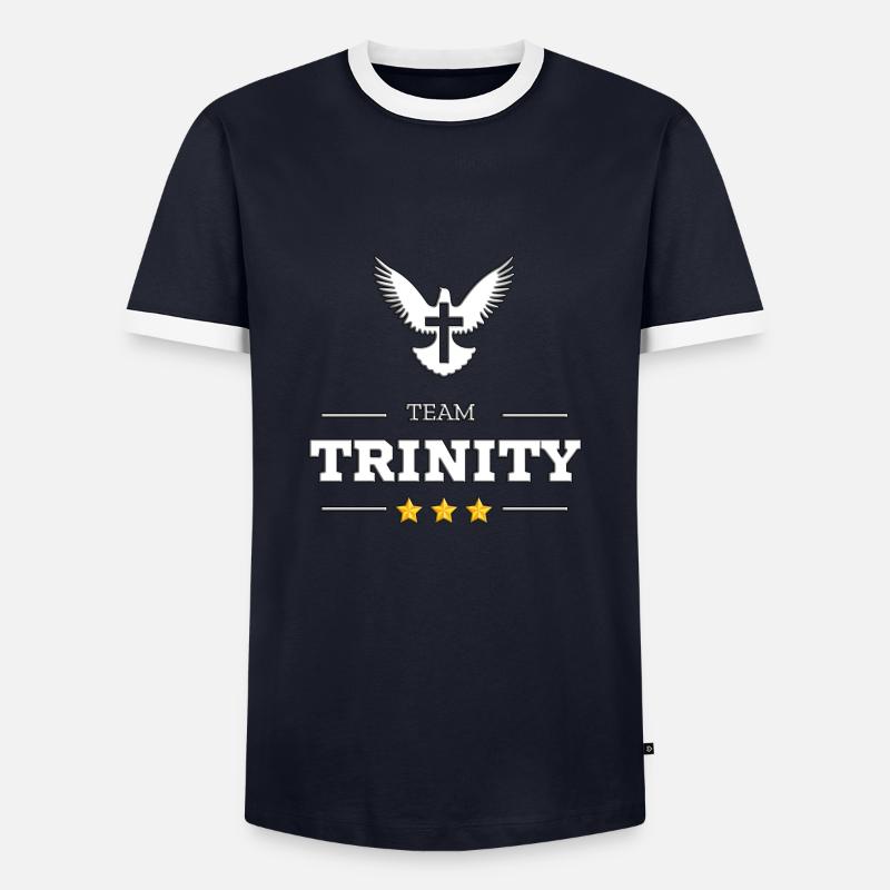 TEAM TRINITY - Men's Ringer Shirt - navy/white 