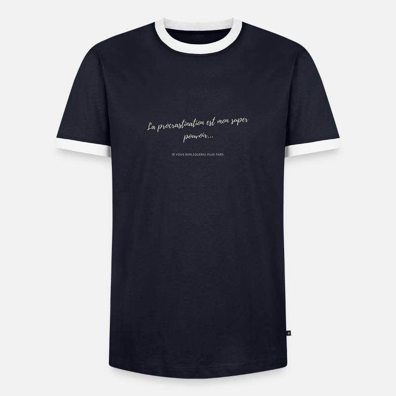 Procrastination - Men's Ringer Shirt - navy/white 