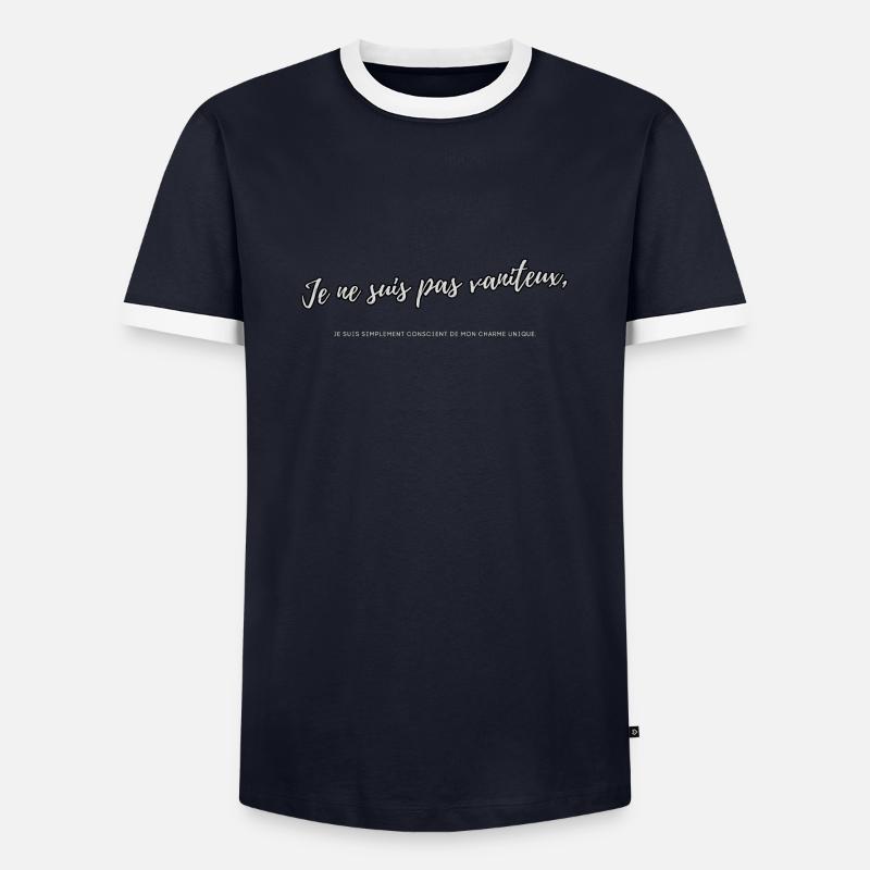 Eingebildet - Männer Kontrast-T-Shirt - Navy/Weiß