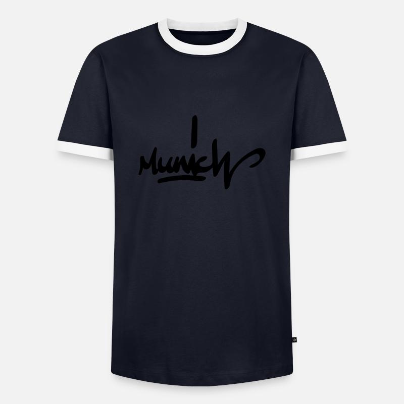 munich/münchen - Männer Kontrast-T-Shirt - Navy/Weiß 