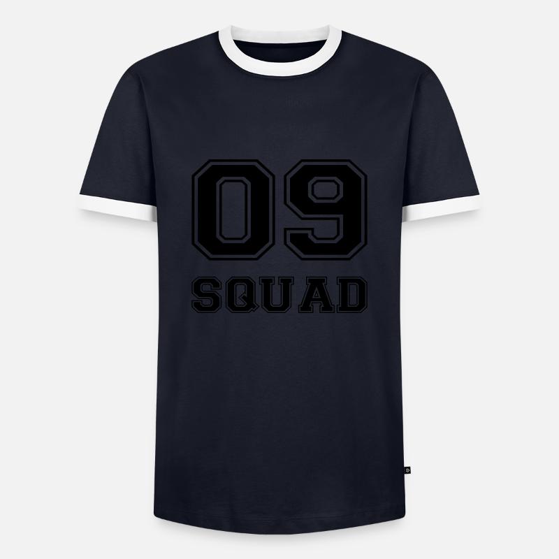 09 SQUAD (v) - Männer Kontrast-T-Shirt - Navy/Weiß 