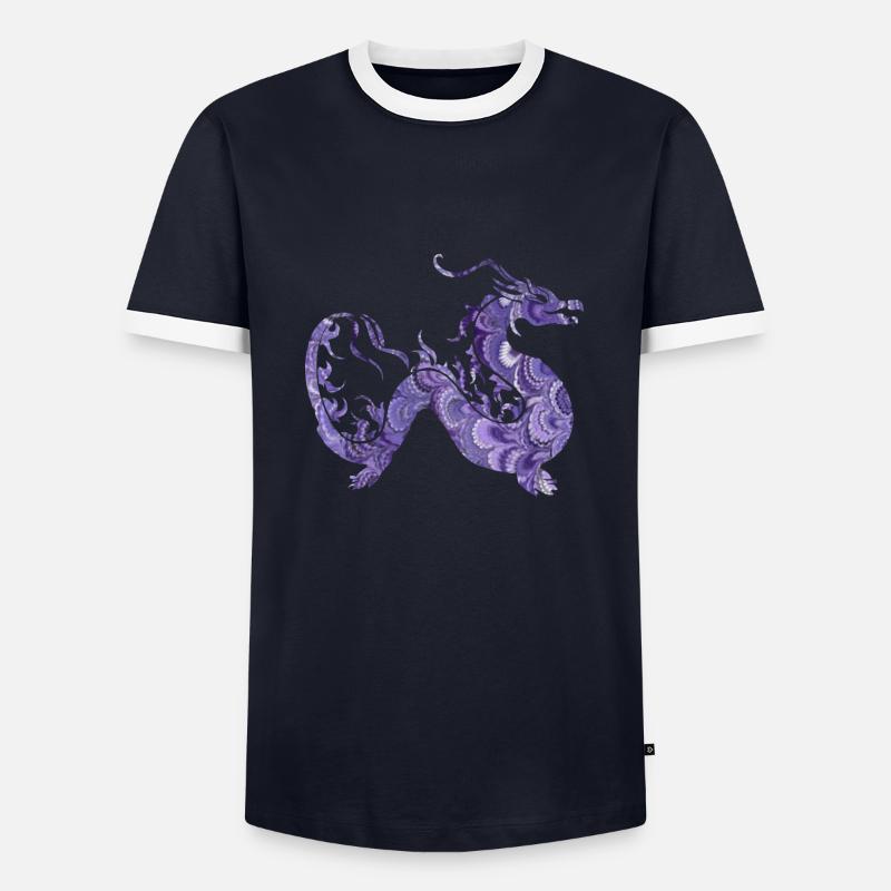 drachen e 76 - Männer Kontrast-T-Shirt - Navy/Weiß 