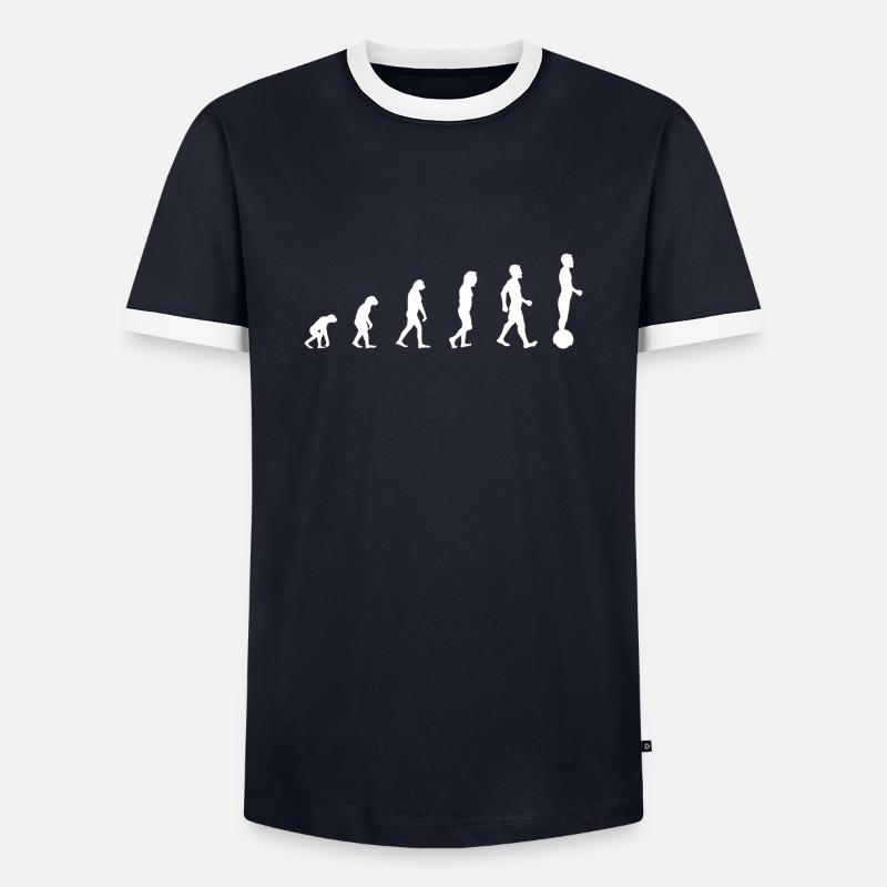 Gyroroue Evolution - Männer Kontrast-T-Shirt - Navy/Weiß