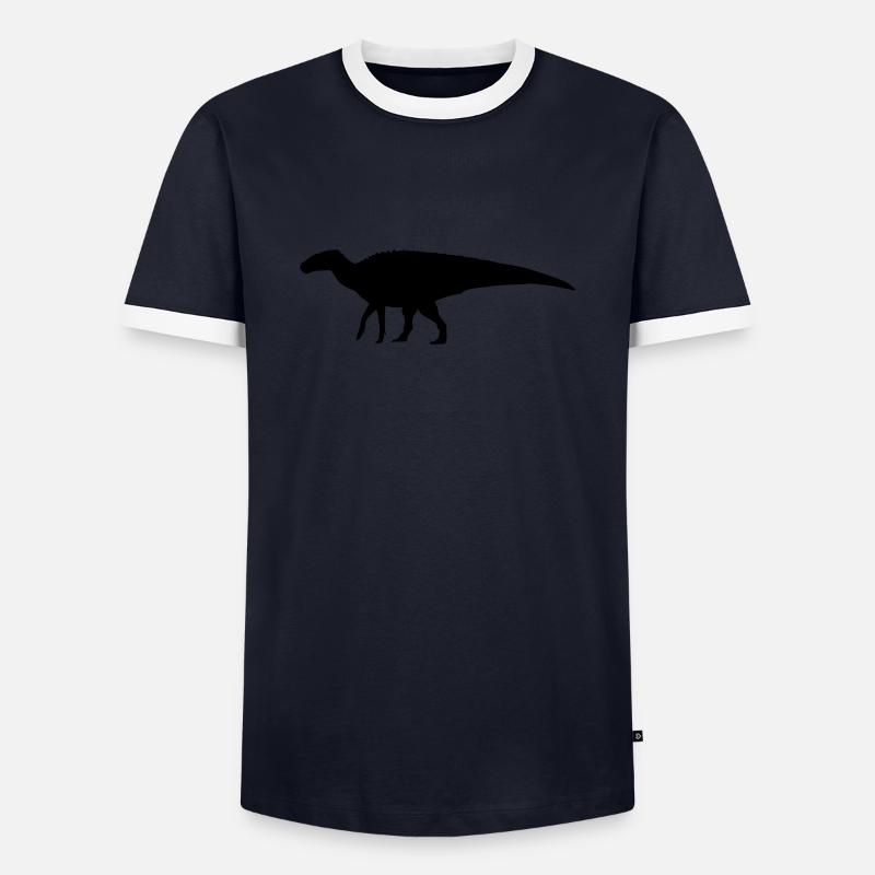 dino - Männer Kontrast-T-Shirt - Navy/Weiß