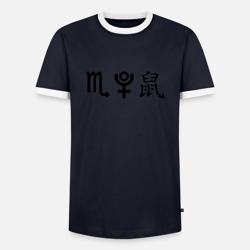 skorpion pluto ratte - Männer Kontrast-T-Shirt - Navy/Weiß 