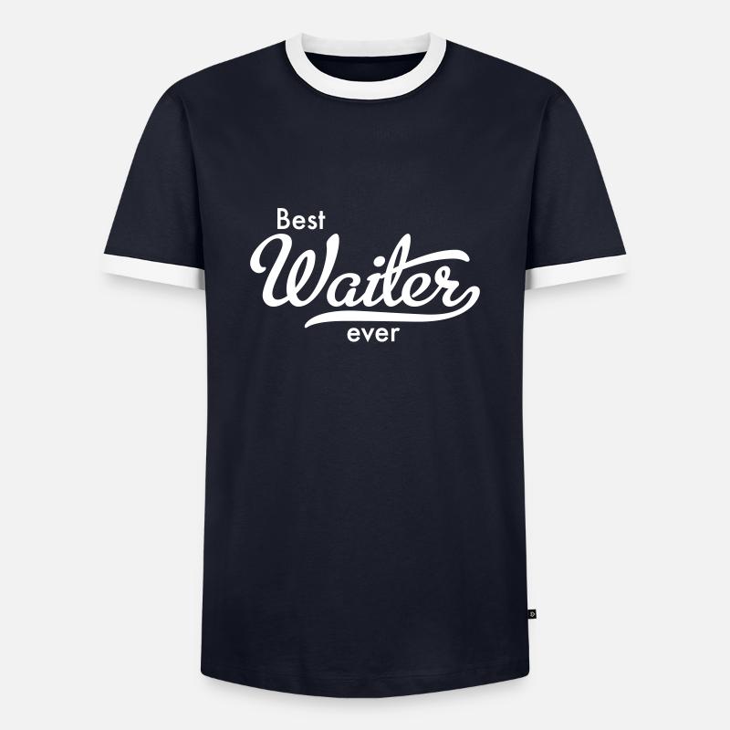 Kellner - Männer Kontrast-T-Shirt - Navy/Weiß 