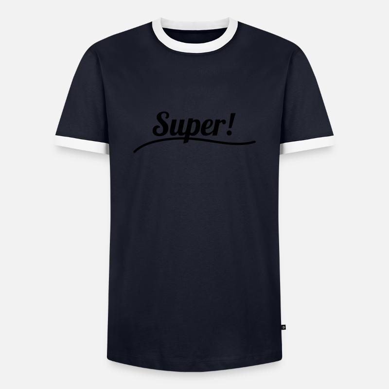 super! - Men's Ringer Shirt - navy/white 