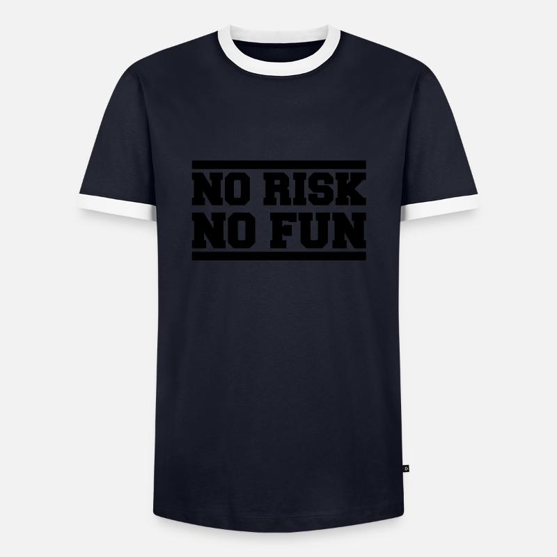 no_risk_no_fun_ay1 - Men's Ringer Shirt - navy/white 