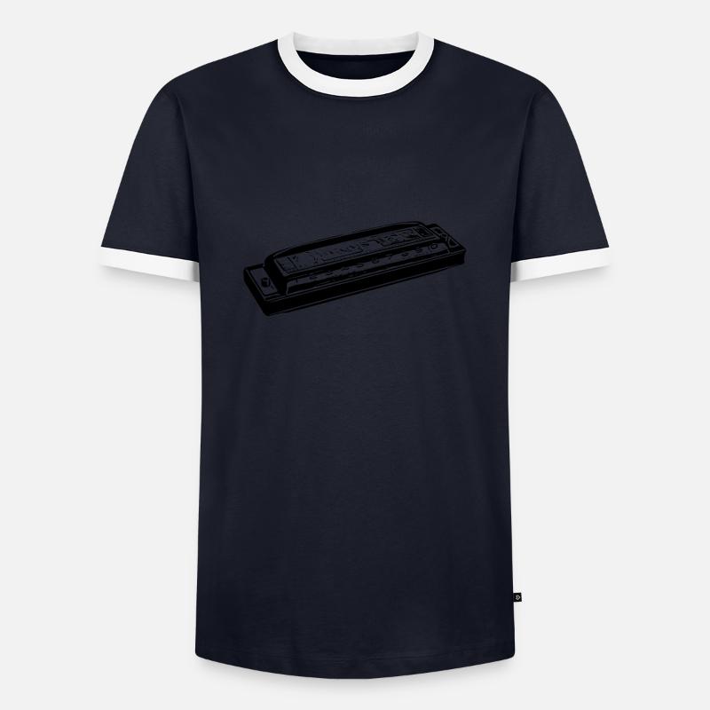 Harmonica - Men's Ringer Shirt - navy/white 