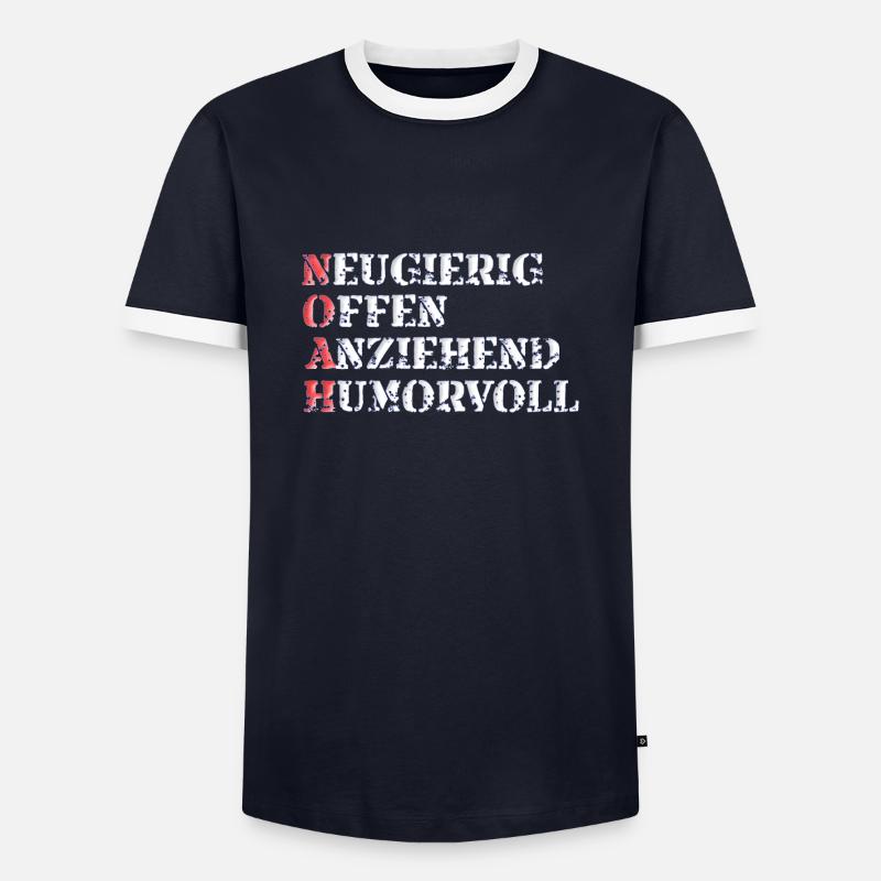 noah - Männer Kontrast-T-Shirt - Navy/Weiß