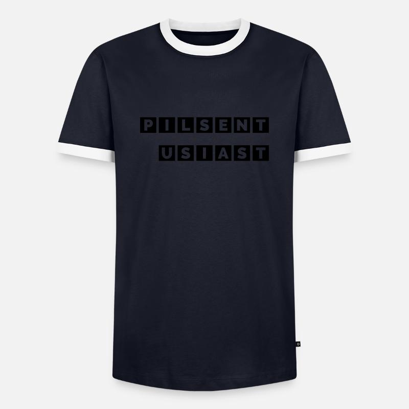 Pils-Enthusiast - Männer Kontrast-T-Shirt - Navy/Weiß 