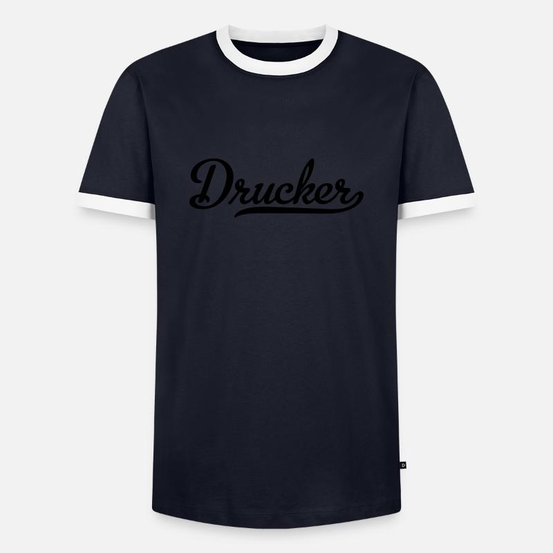 DRUCKER - Männer Kontrast-T-Shirt - Navy/Weiß 