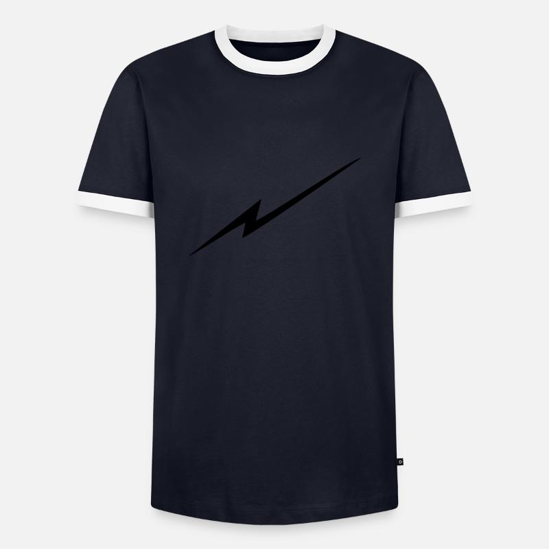 blitz - Männer Kontrast-T-Shirt - Navy/Weiß 