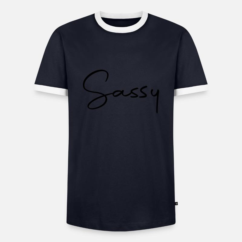 frech - Männer Kontrast-T-Shirt - Navy/Weiß
